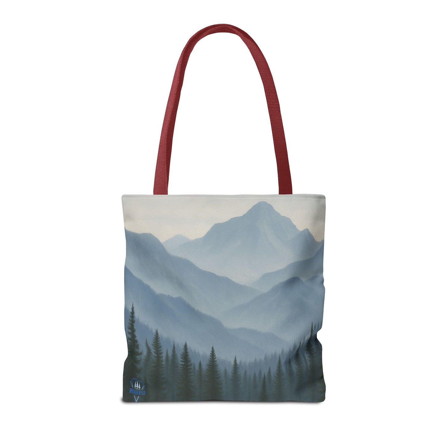 Grey Mountaincape Tote Bag with Original Art by Lo Husen