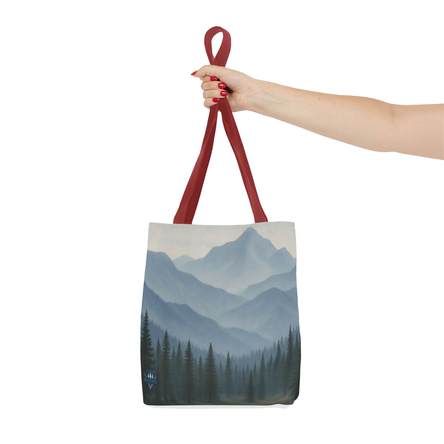 Grey Mountaincape Tote Bag with Original Art by Lo Husen