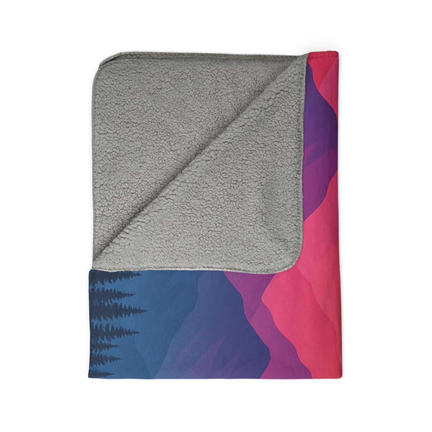 Vibrant Mountainscape Fleece Sherpa Blanket ⭐⭐⭐⭐⭐