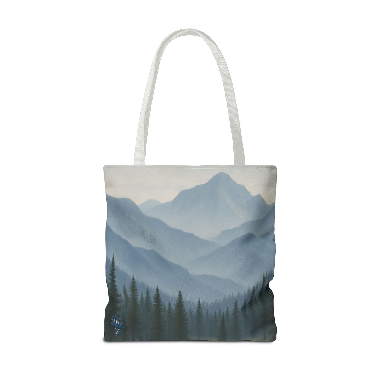 Grey Mountaincape Tote Bag with Original Art by Lo Husen