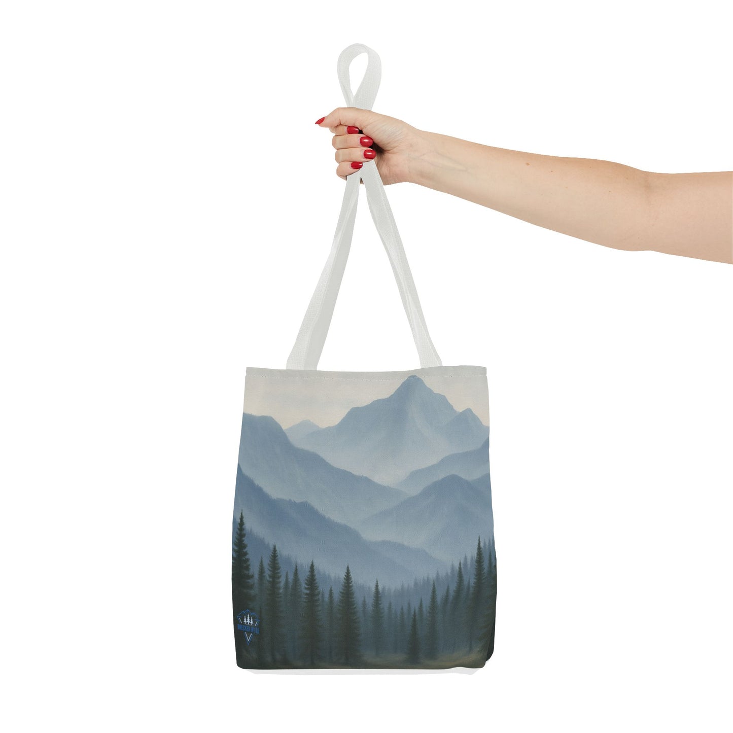 Grey Mountaincape Tote Bag with Original Art by Lo Husen