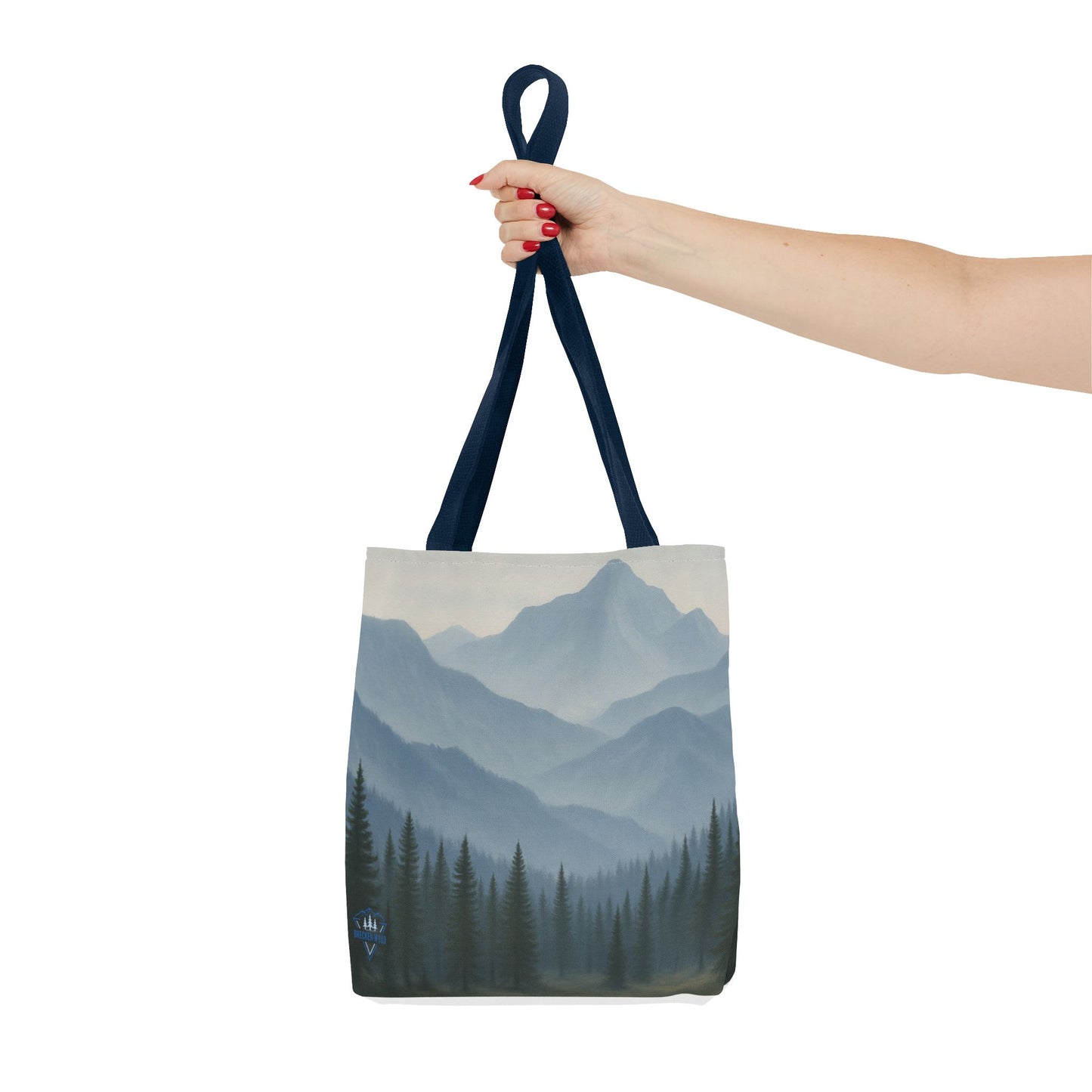 Grey Mountaincape Tote Bag with Original Art by Lo Husen