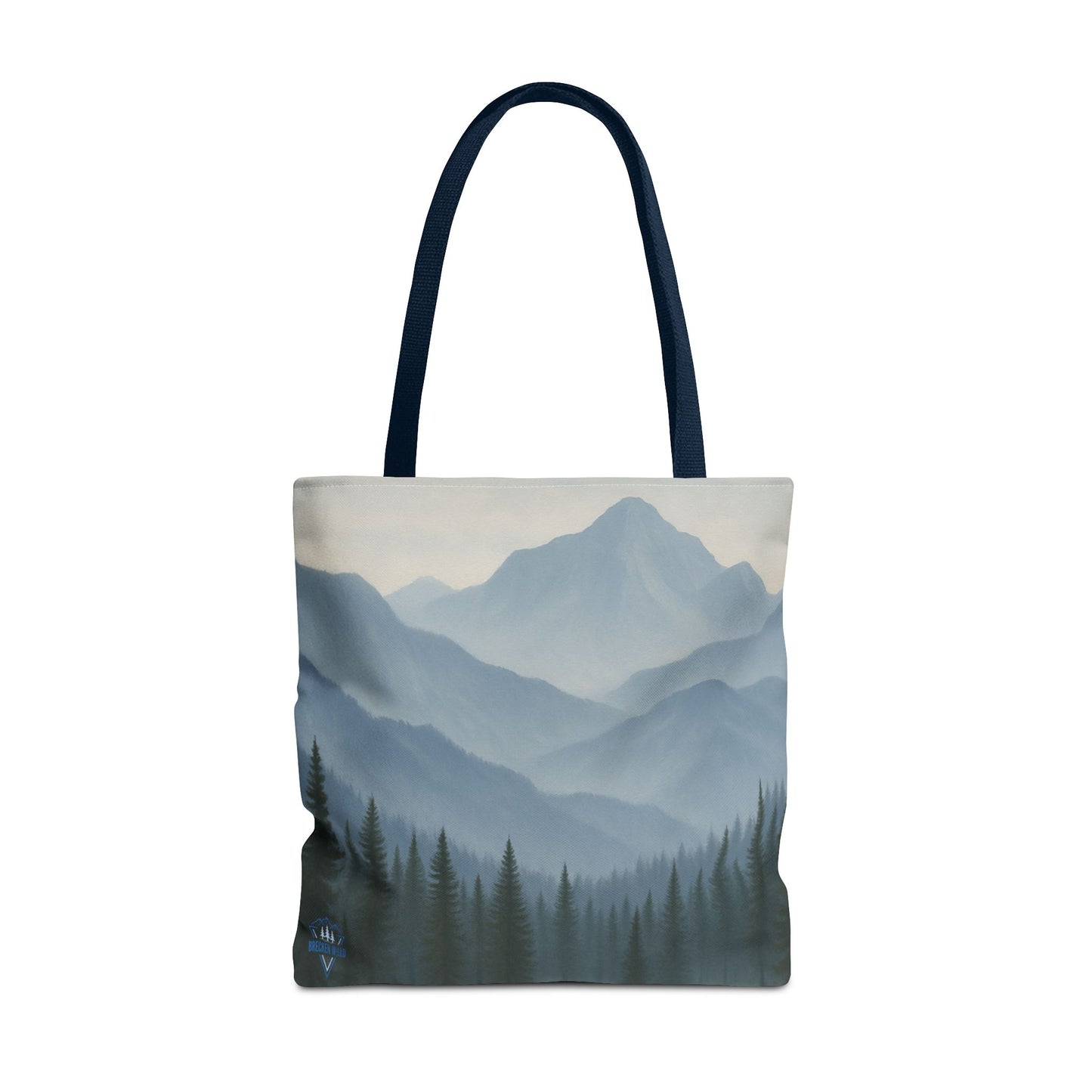 Grey Mountaincape Tote Bag with Original Art by Lo Husen