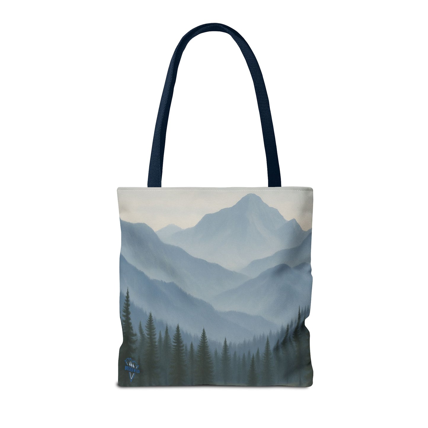Grey Mountaincape Tote Bag with Original Art by Lo Husen