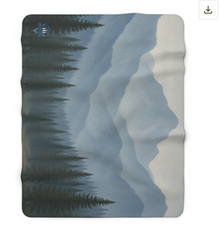 "Fog Forest" Sherpa Fleece Blanket