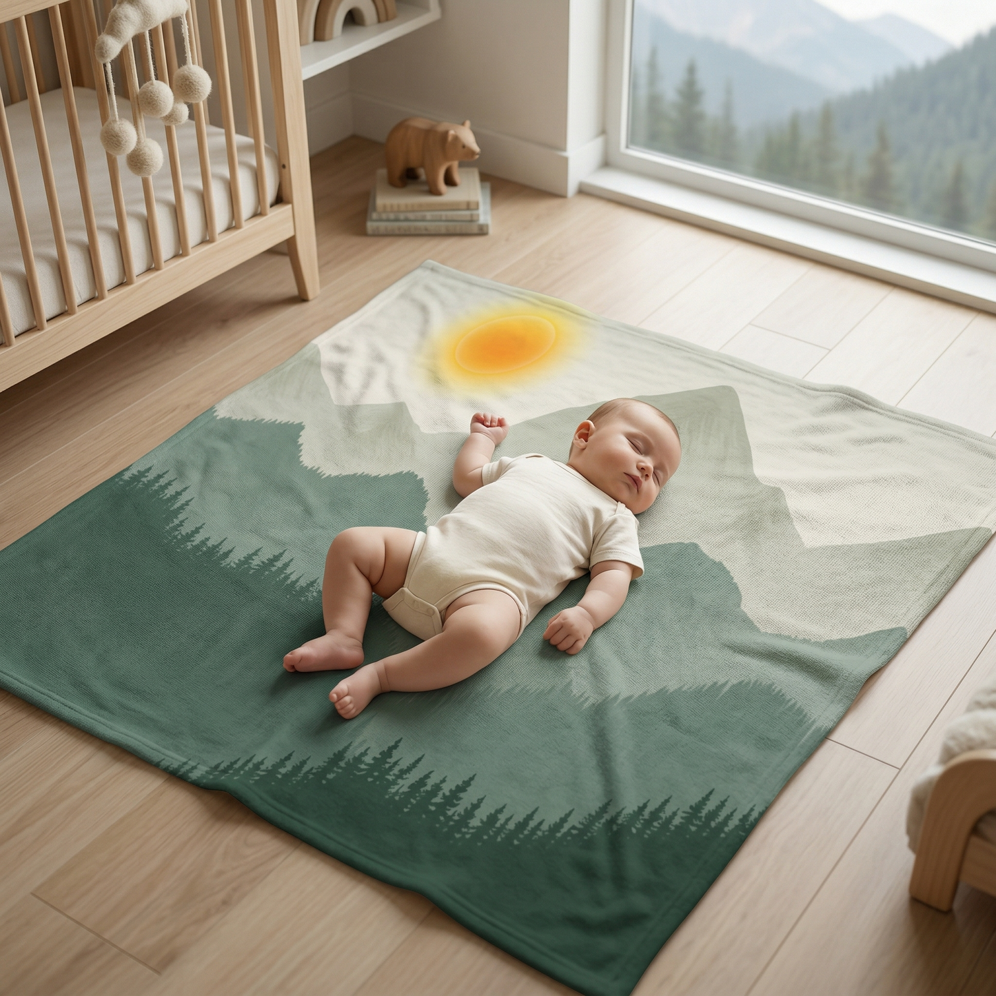 "Wild Thing" Green Baby Swaddle Blanket