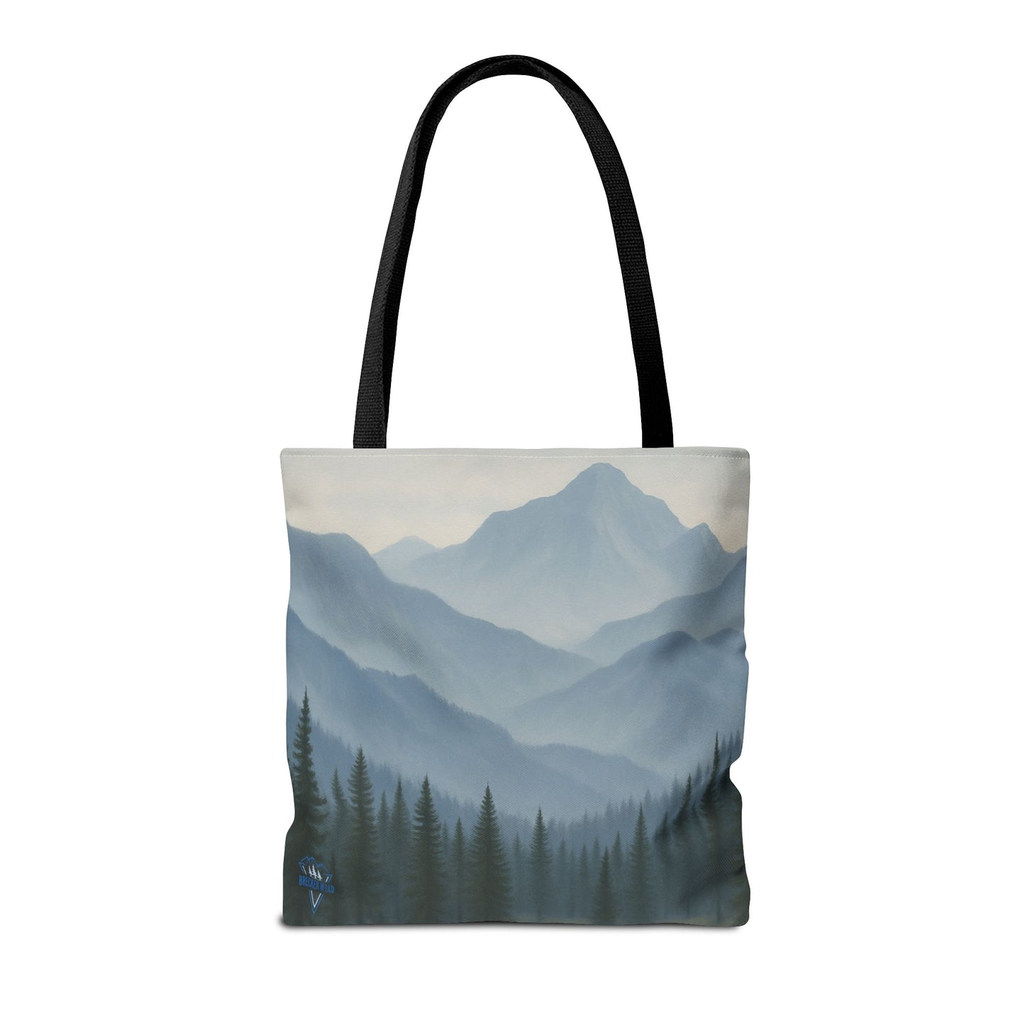 Grey Mountaincape Tote Bag with Original Art by Lo Husen