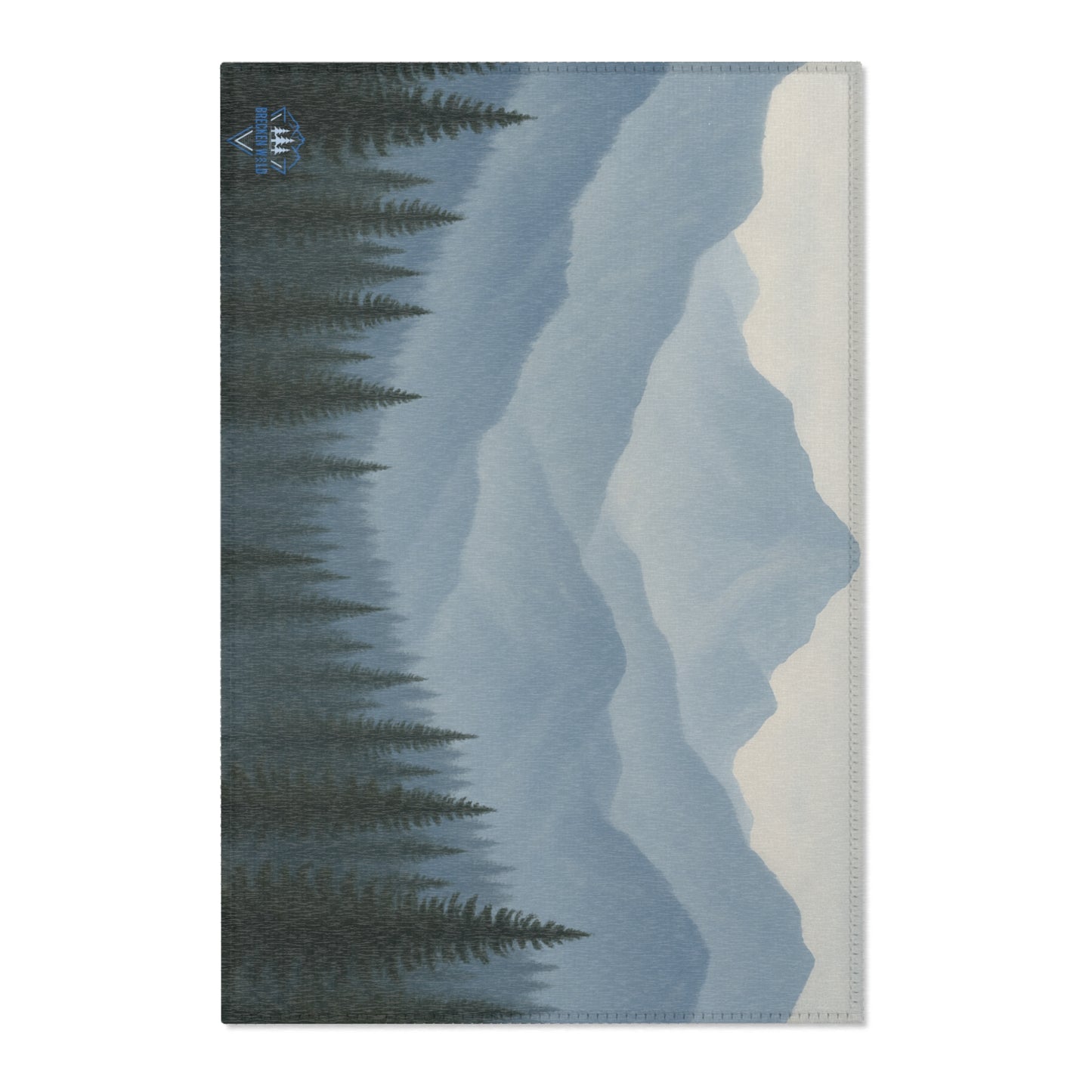 Grey Mountainscape Area Rug