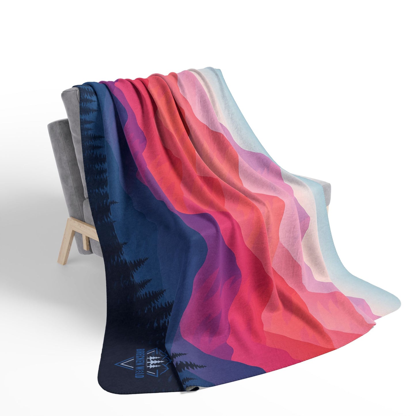 Vibrant Mountainscape Fleece Sherpa Blanket ⭐⭐⭐⭐⭐