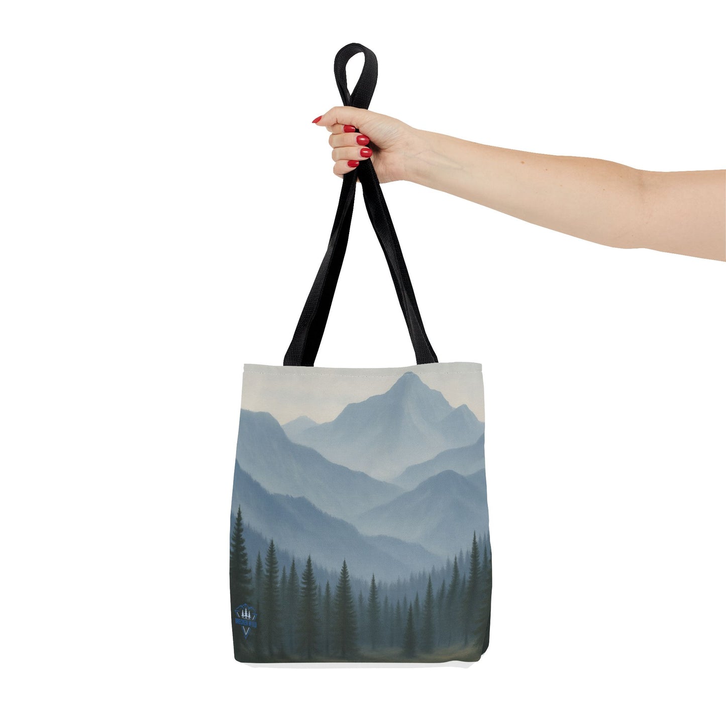Grey Mountaincape Tote Bag with Original Art by Lo Husen