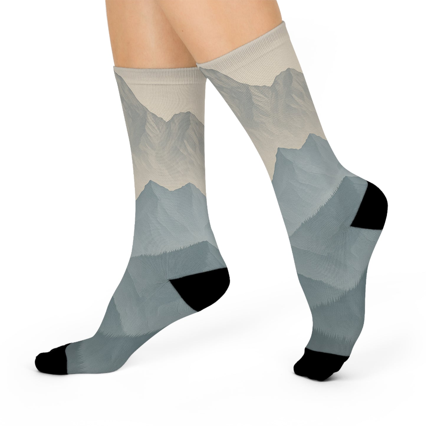 Mountain Gradient Crew Socks — Cushioned Outdoor Hiking Socks