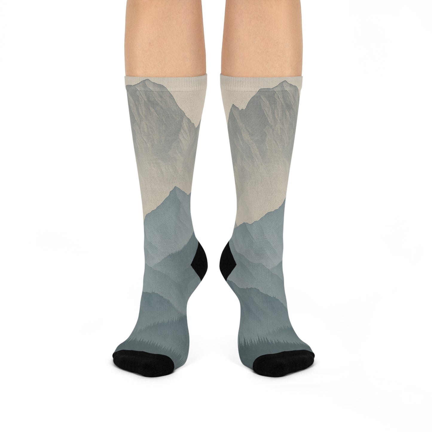 Mountain Gradient Crew Socks — Cushioned Outdoor Hiking Socks