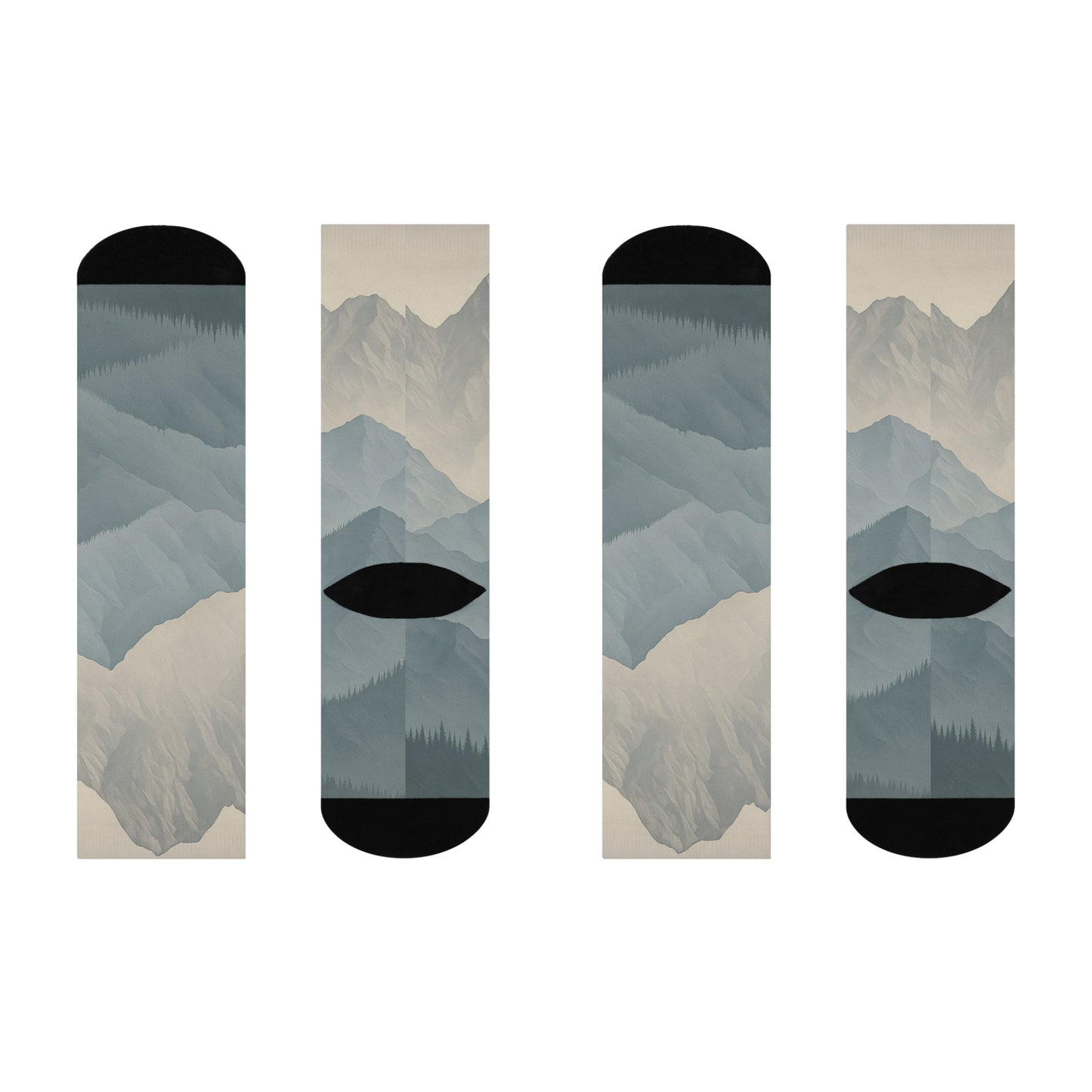Mountain Gradient Crew Socks — Cushioned Outdoor Hiking Socks
