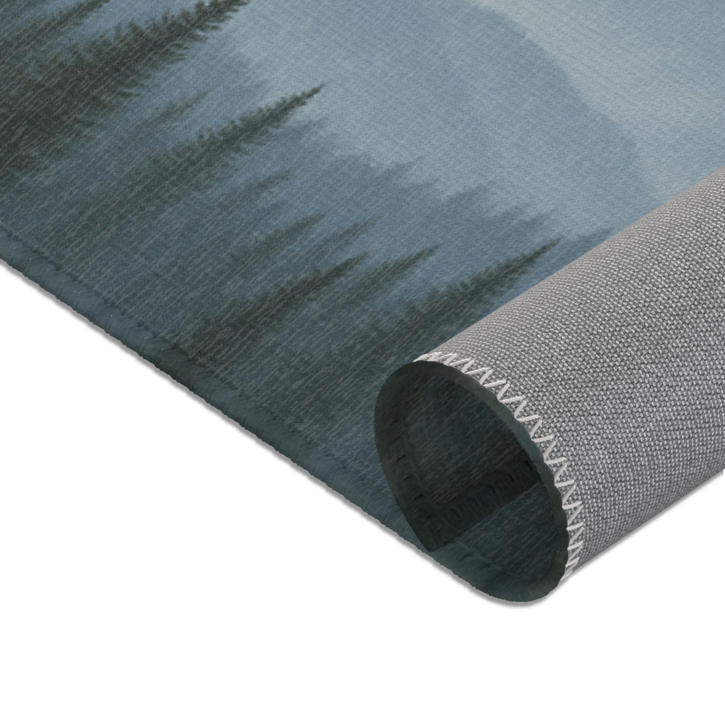 Grey Mountainscape Area Rug