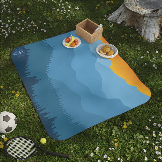 Sunset Mountainscape - Outdoor Picnic Blanket, Water-Resistant