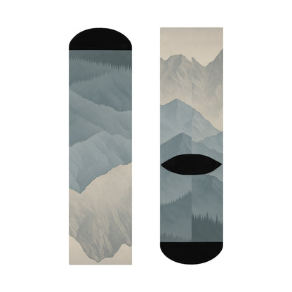Mountain Gradient Crew Socks — Cushioned Outdoor Hiking Socks