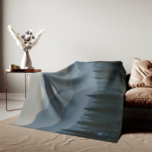 Grey Mountainscape Cozy Sweatshirt Blanket
