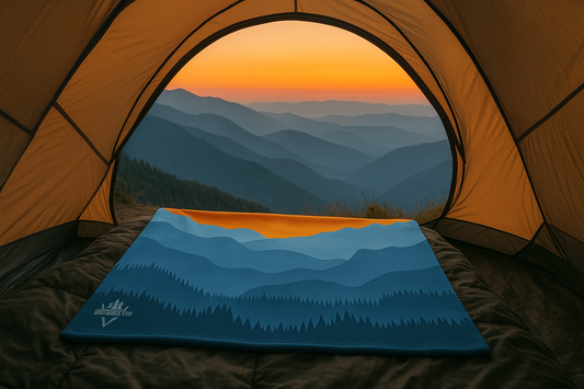 Sunset Mountainscape -Cozy Sweatshirt Blanket. ⭐⭐⭐⭐⭐