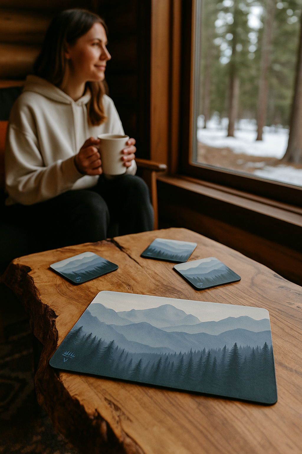 Greyscape Cork Coaster Set (4-pack)