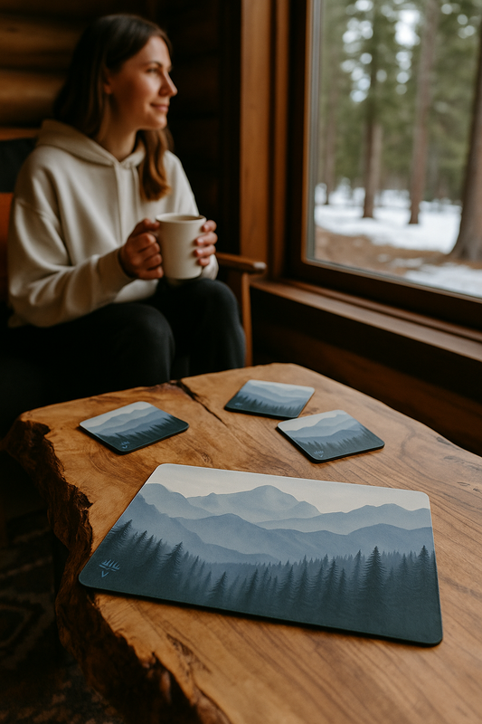 Greyscape Cork Coaster Set (4-pack)