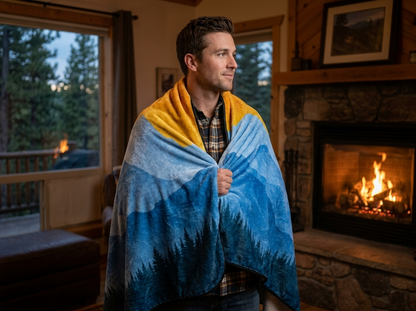 "Sky Fire" Sherpa Fleece Blanket