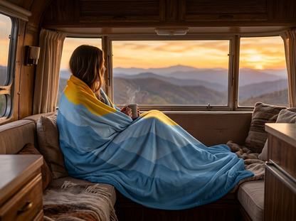 "Sky Fire" Sherpa Fleece Blanket