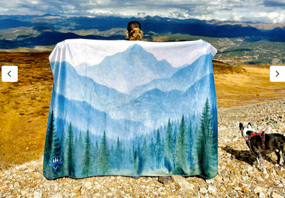 "Fog Forest" Sherpa Fleece Blanket