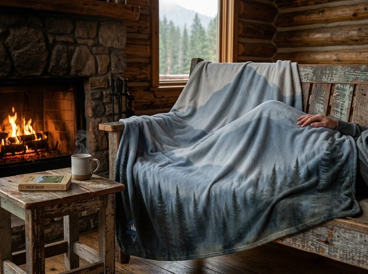 "Fog Forest" Sweatshirt Blanket