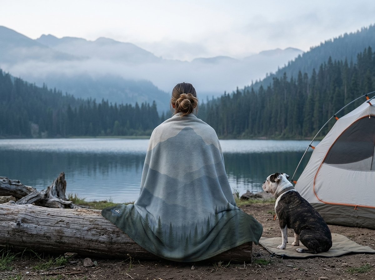 "Fog Forest" Sweatshirt Blanket