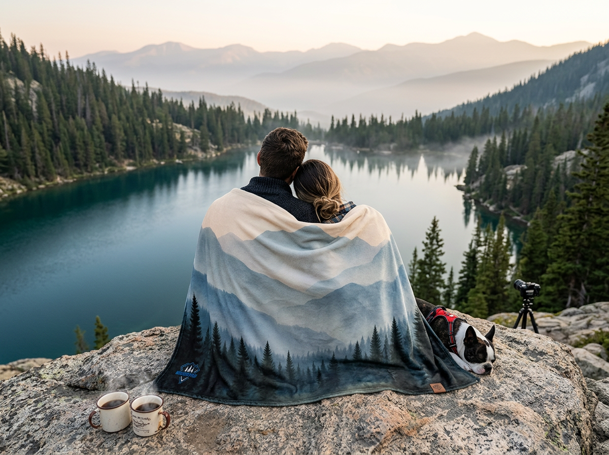"Fog Forest" Sweatshirt Blanket