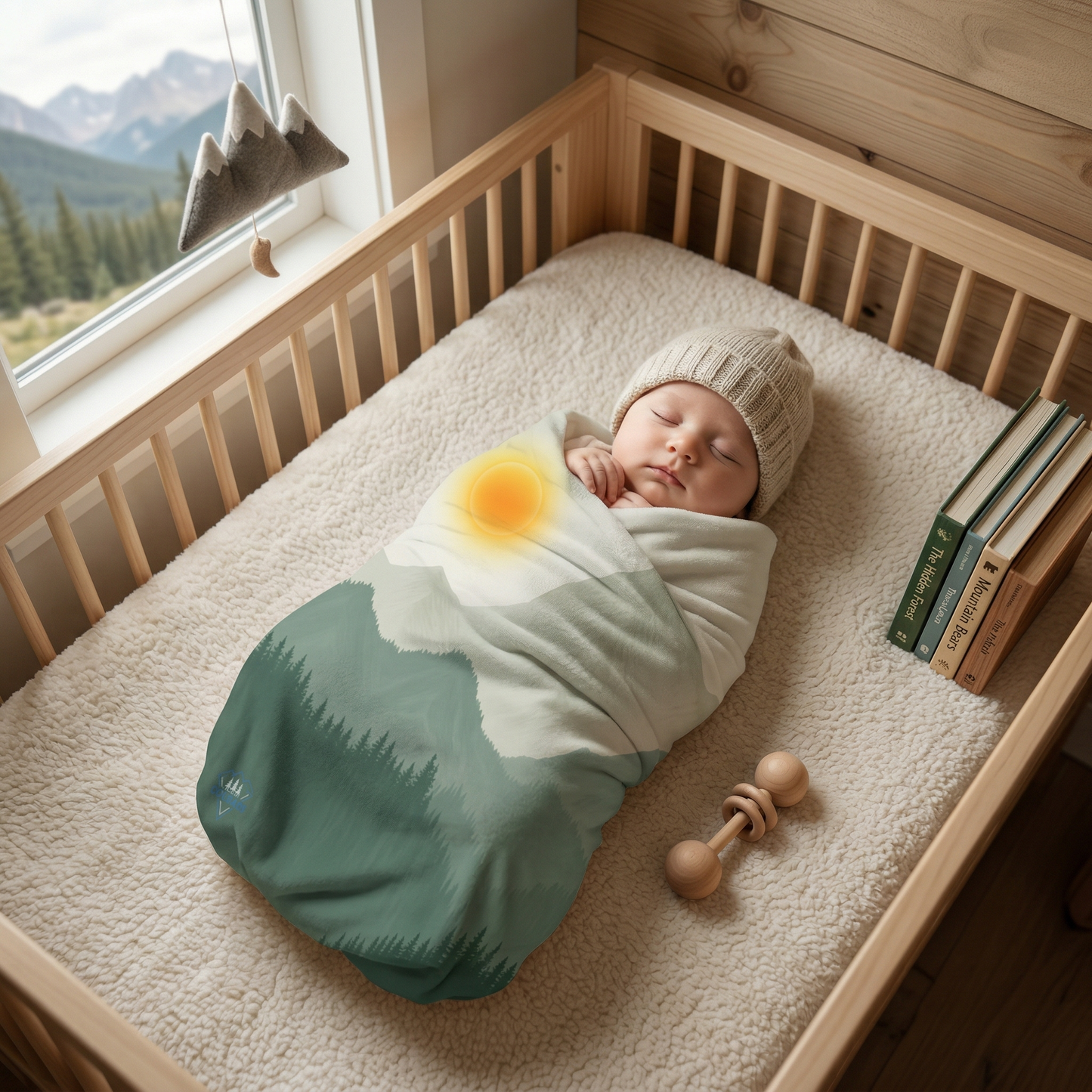 "Wild Thing" Green Baby Swaddle Blanket