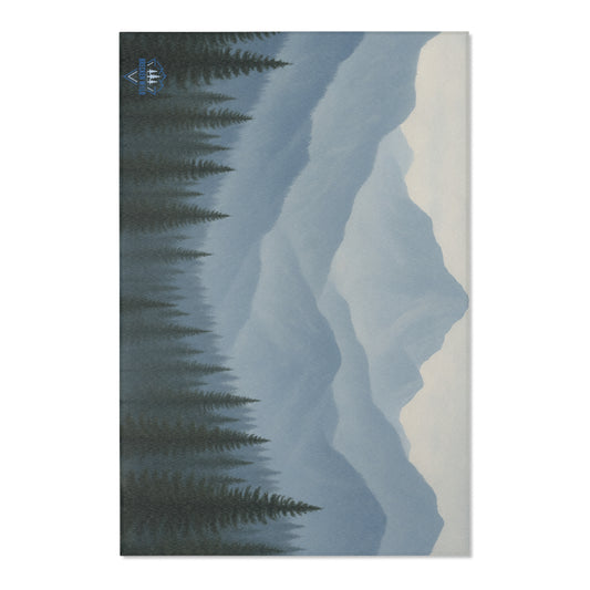 Grey Mountainscape Area Rug