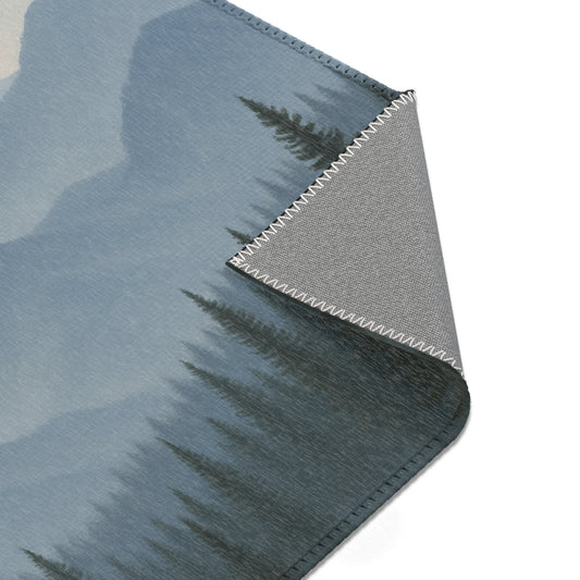 Grey Mountainscape Area Rug