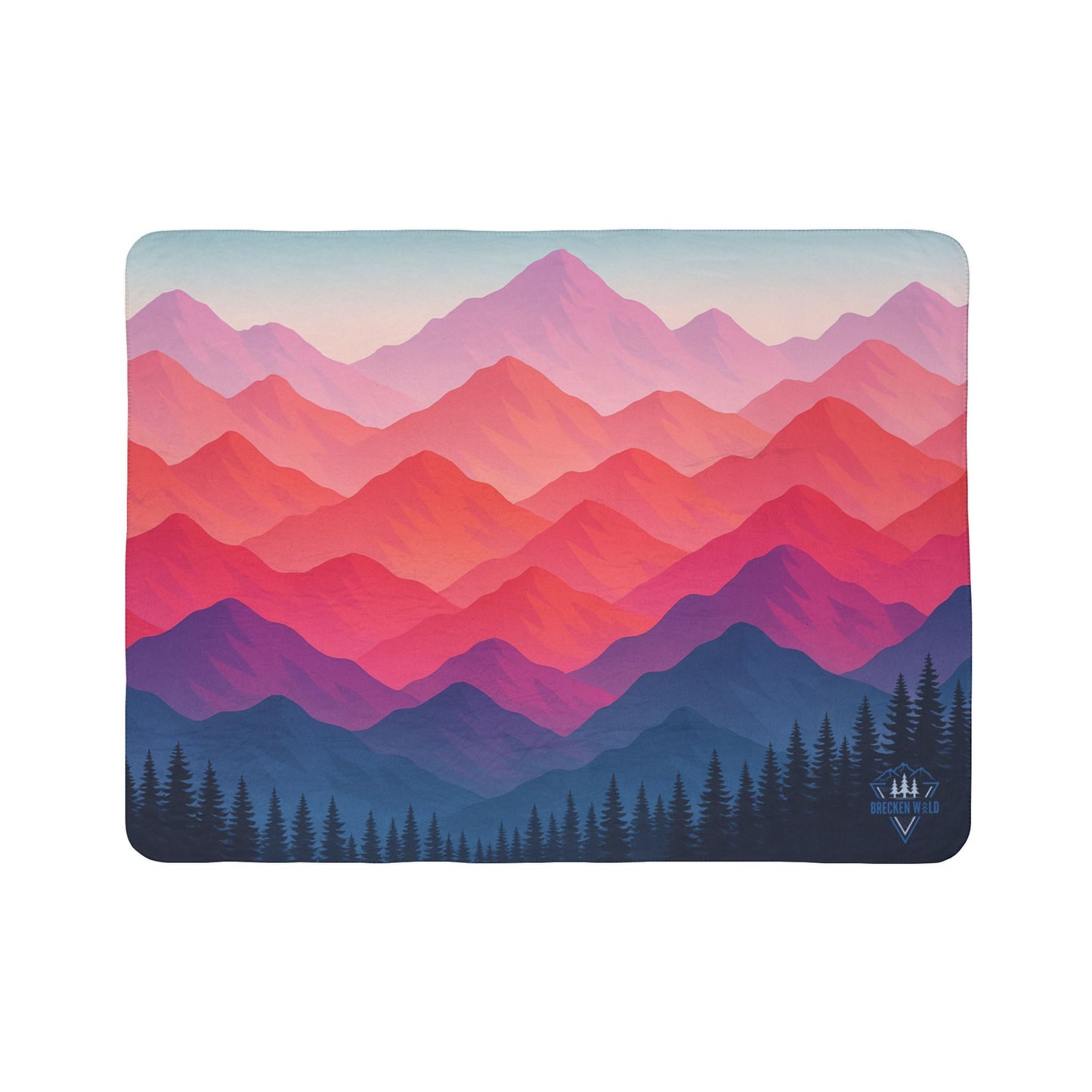 Vibrant Mountainscape Fleece Sherpa Blanket  ⭐⭐⭐⭐⭐